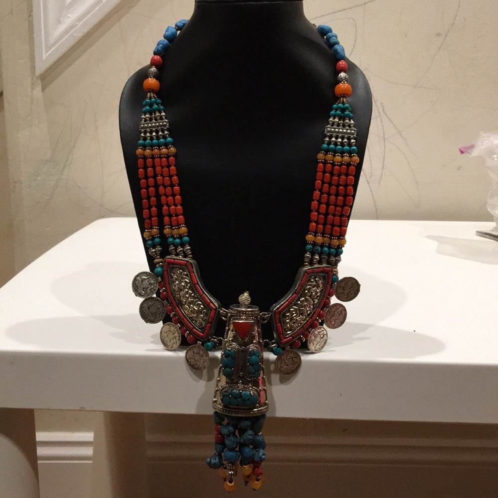 Tribal coin Necklace Antique ethnic jewelry